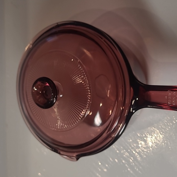 Corningware vision cookware amber glass pot and ild  1L  used  France - Picture 2 of 6